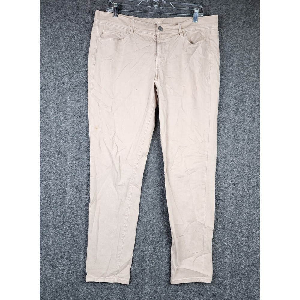 Loft Modern Skinny Pants Women 14 Peach Tan Mid Rise Cotton Blend Stretch